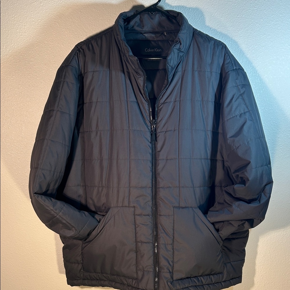 Like New Calvin Klein Men's Black Quilted Puffer Jacket, Size XXL